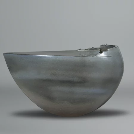 Stoneware vase in shades of grey named Autumn evening, by Akitoshi Ito