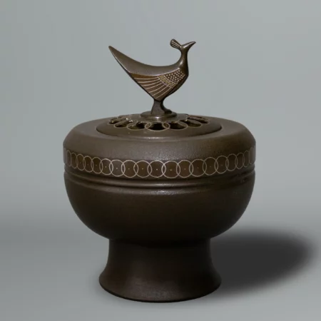 Brûle-encens en bronze par Takashi Kaishu