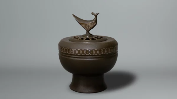 Brûle-encens en bronze par Takashi Kaishu