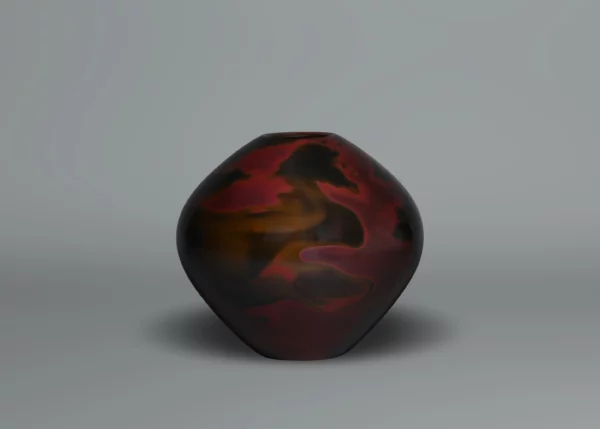 Vase en fer patiné par Takahashi Keiten