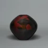 Vase en fer à patine rouge par Takahashi Keiten