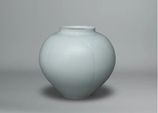 Large celadon porcelain vase by Kameda Shigeki