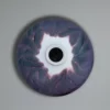 Arita porcelain vase depicting misty mountains in shades of pink, purple and blue glaze