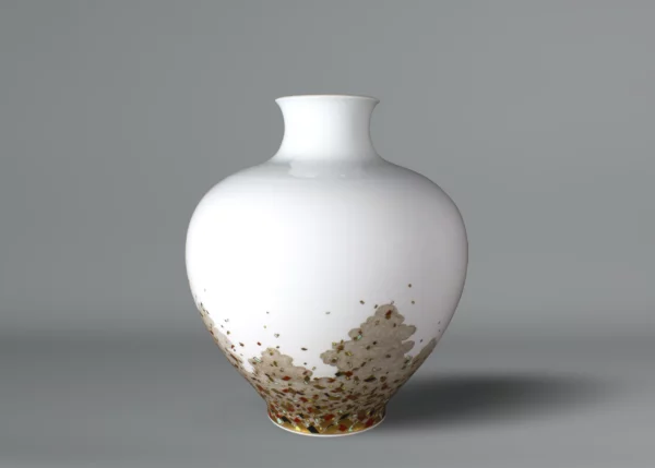 White porcelain vase by Okugawa Chuemon