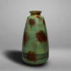 Green and dark orange patinated copper vase from Takaoka city